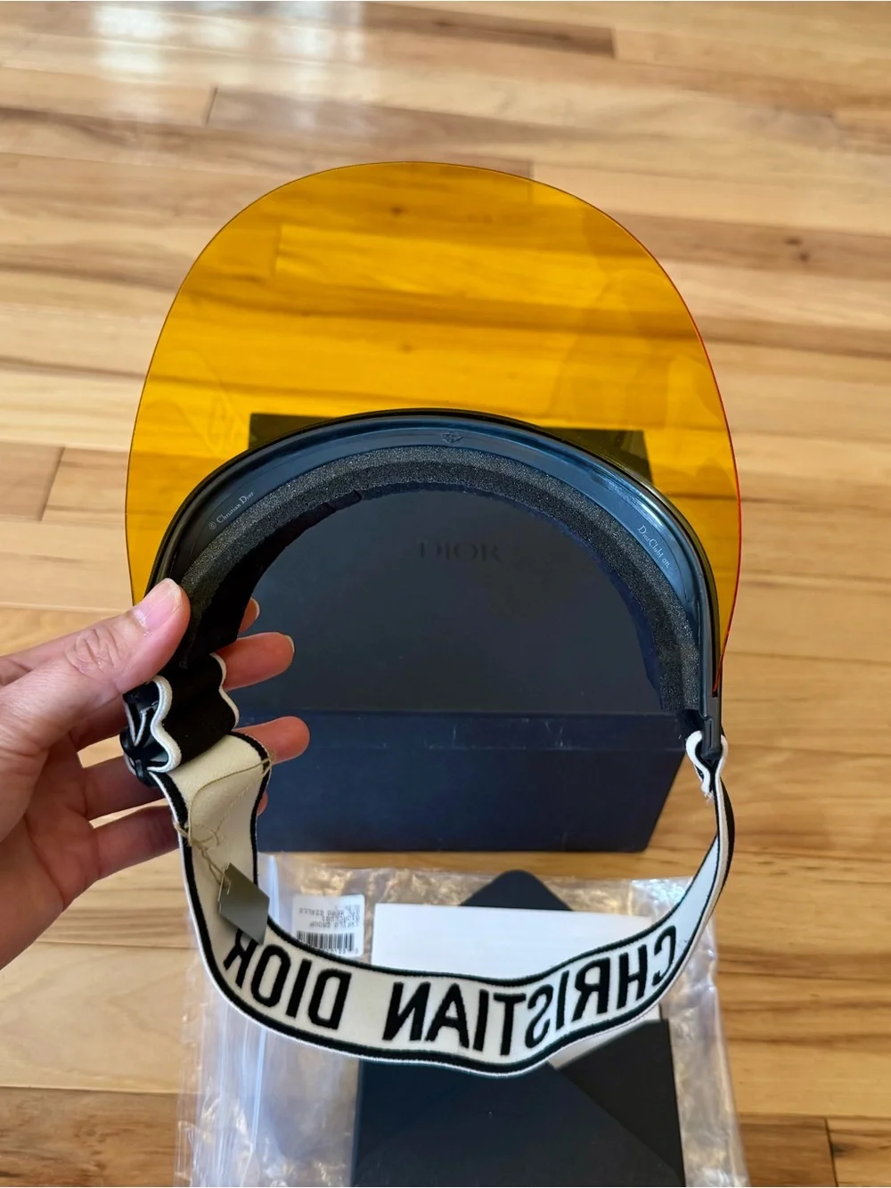 Brand new Dior J'ADIOR Visor Gold Mirror Shield with tag and box
